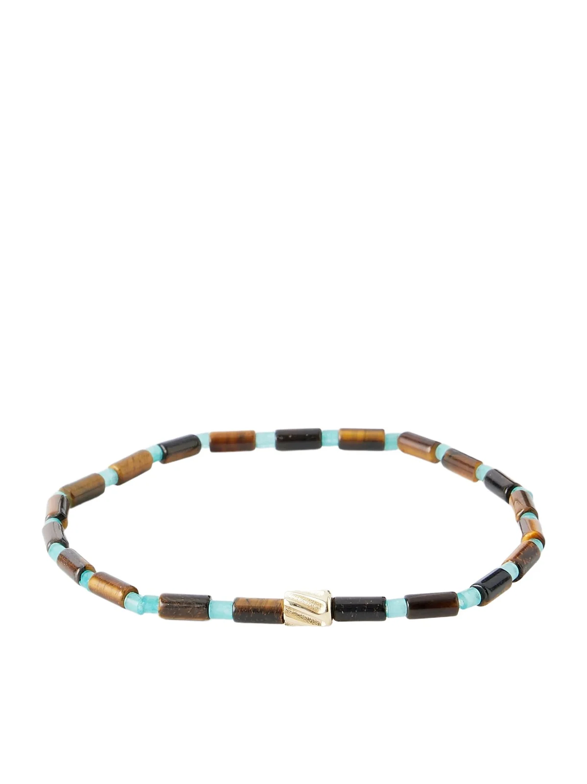 14-Karat Gold Agate Beaded Bracelet - Men