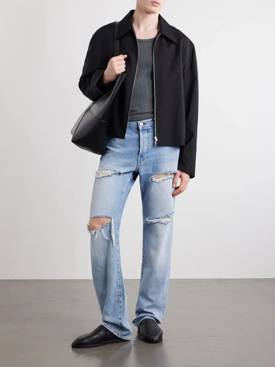 Acne Studios Ripped Straight-Leg Cotton Jeans - Men | Thumbnail 2 Acne Studios Ripped Straight-Leg Cotton Jeans - Men | Thumbnail 2