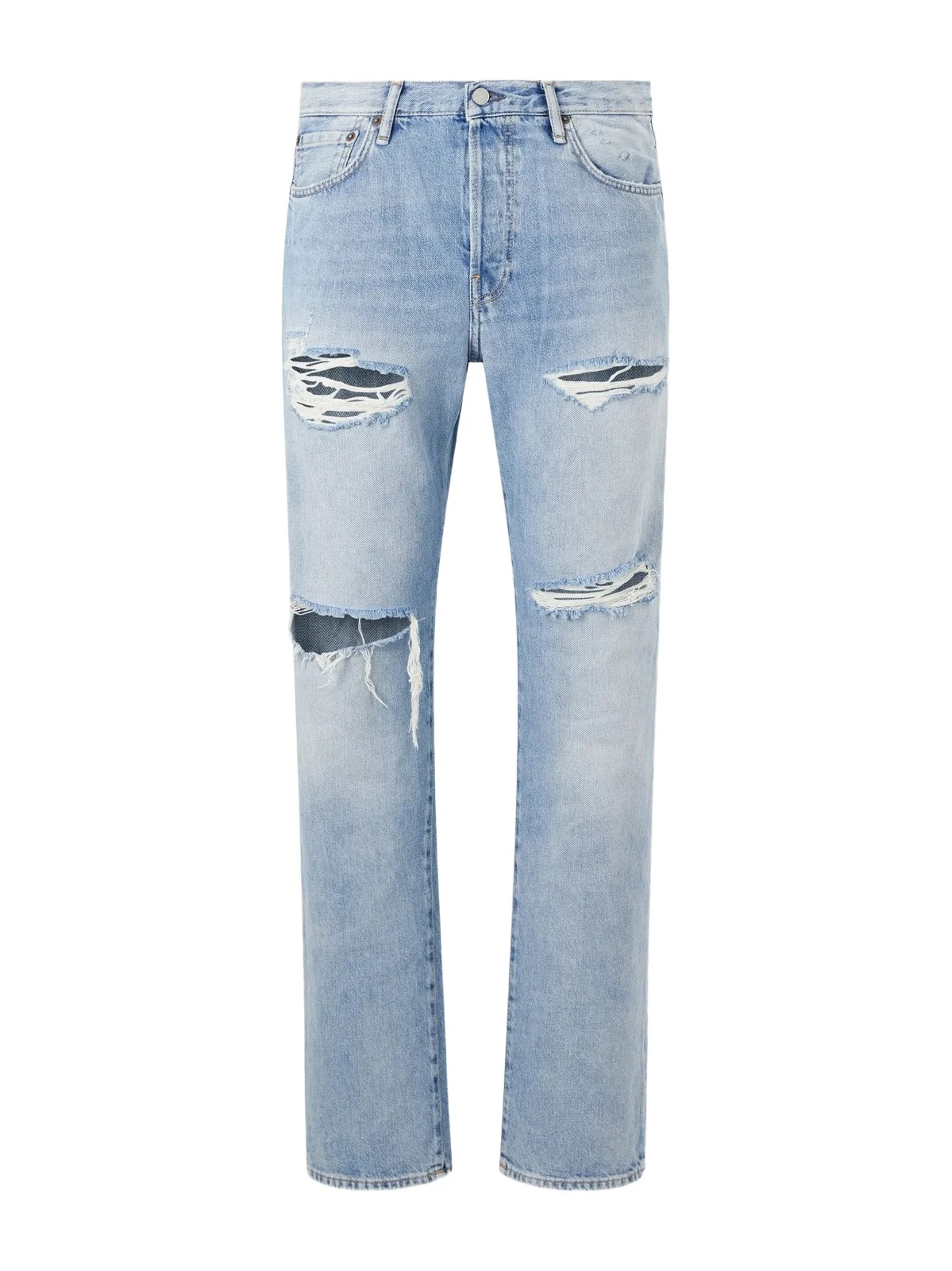 Ripped Straight-Leg Cotton Jeans - Men