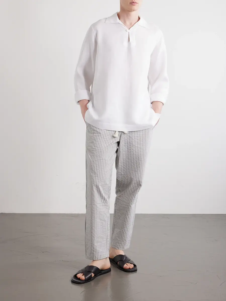 Orlebar Brown Sonoran Straight-Leg Striped Cotton-Blend Seersucker Trousers - Men | Thumbnail 2