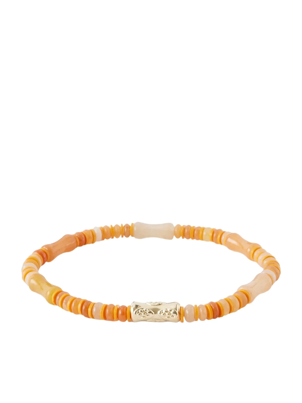 14-Karat Gold Carnelian Beaded Bracelet - Men 14-Karat Gold Carnelian Beaded Bracelet - Men