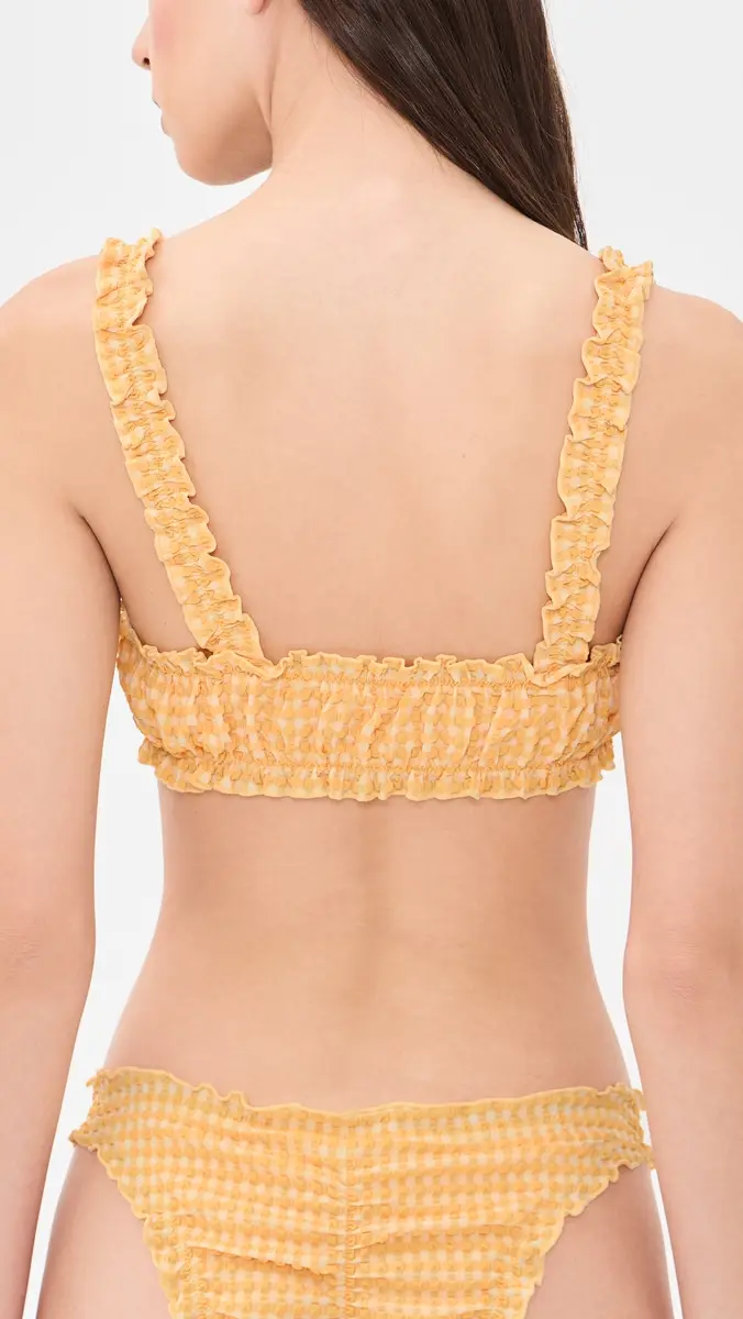 Simkhai Evander Seersucker Ruched Bikini Top | Thumbnail 3
