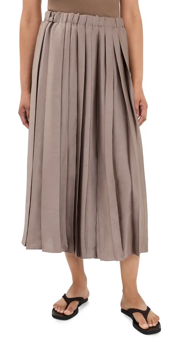 Tibi Feather Weight Pleated Pull On kirt Dark tone | Image 1 Tibi Feather Weight Pleated Pull On kirt Dark tone | Image 1