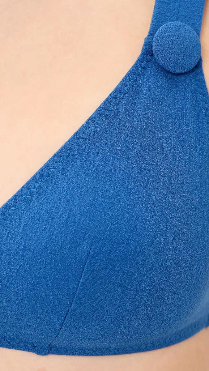 Lisa Marie Fernandez Magdalena High Waist Bikini Set Cobalt Blue Crepe | Thumbnail 6