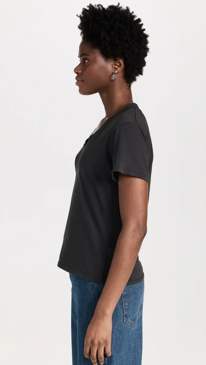 perfectwhitetee Hendrix Cotton Boxy V Neck Tee | Thumbnail 4