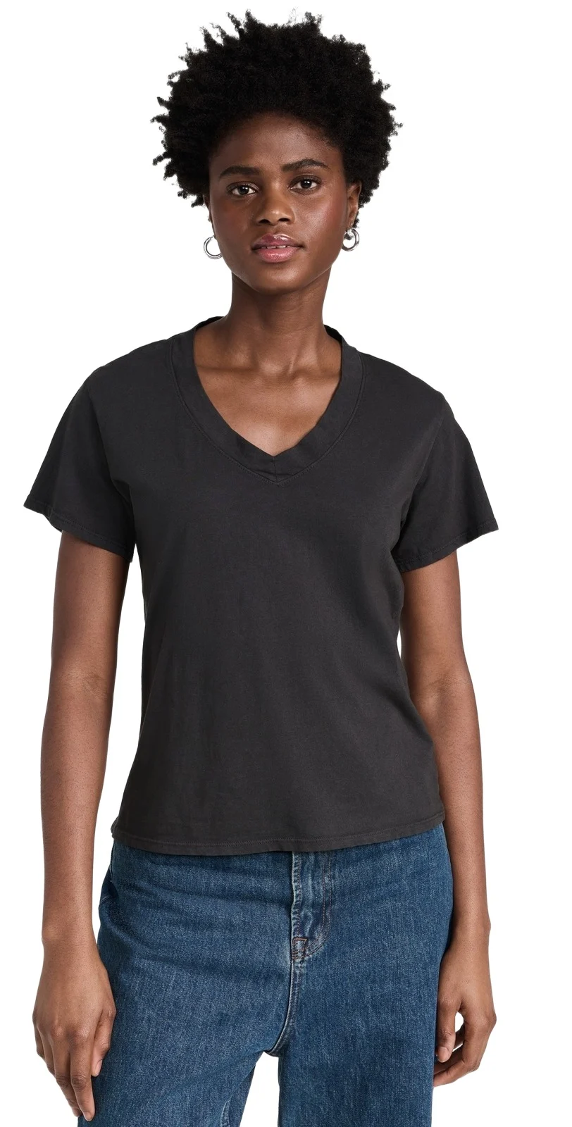 Hendrix Cotton Boxy V Neck Tee