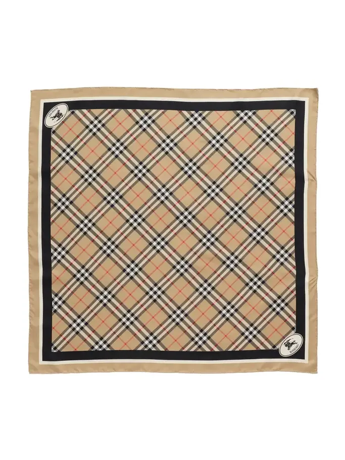 Check Silk Scarf