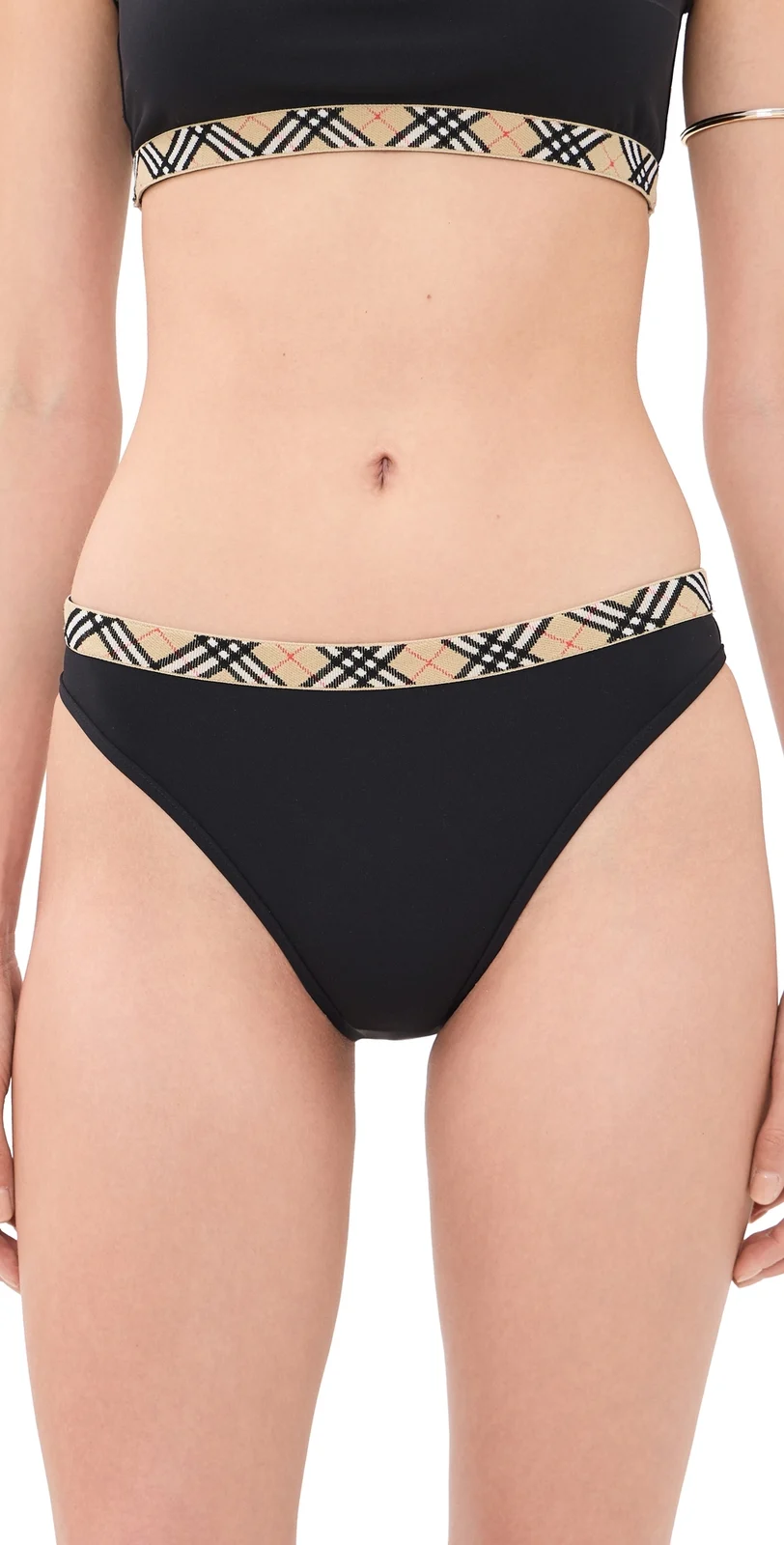 Check Trim Bikini Bottoms