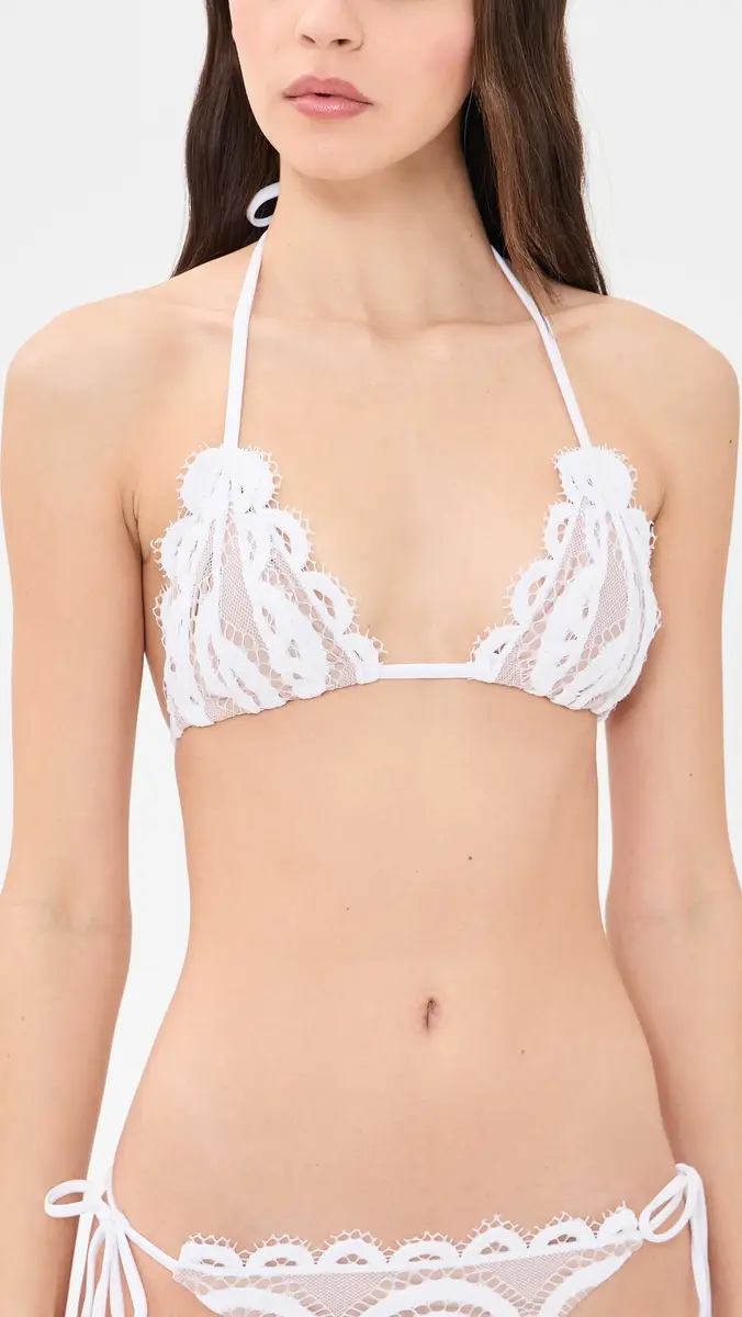 PQ Swim White Lace Triangle Bikini Top | Thumbnail 2 PQ Swim White Lace Triangle Bikini Top | Thumbnail 2
