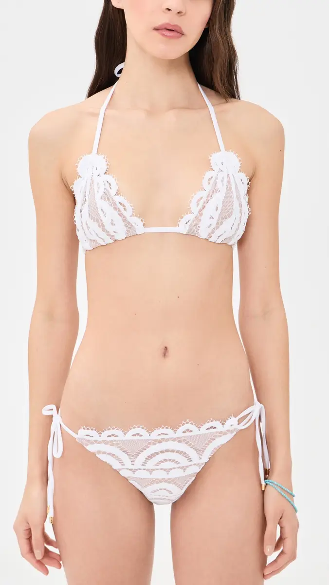 PQ Swim White Lace Triangle Bikini Top | Thumbnail 5 PQ Swim White Lace Triangle Bikini Top | Thumbnail 5