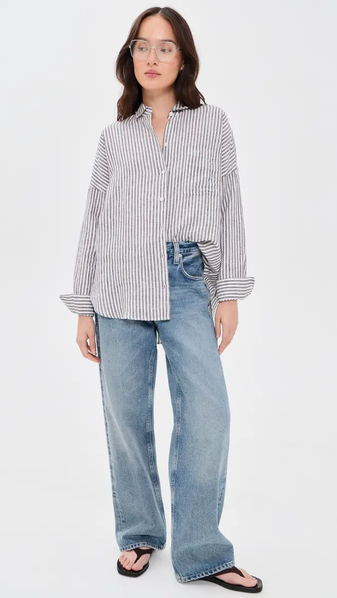 Alex Mill Jo Linen Shirt In Havana Stripe | Thumbnail 5 Alex Mill Jo Linen Shirt In Havana Stripe | Thumbnail 5