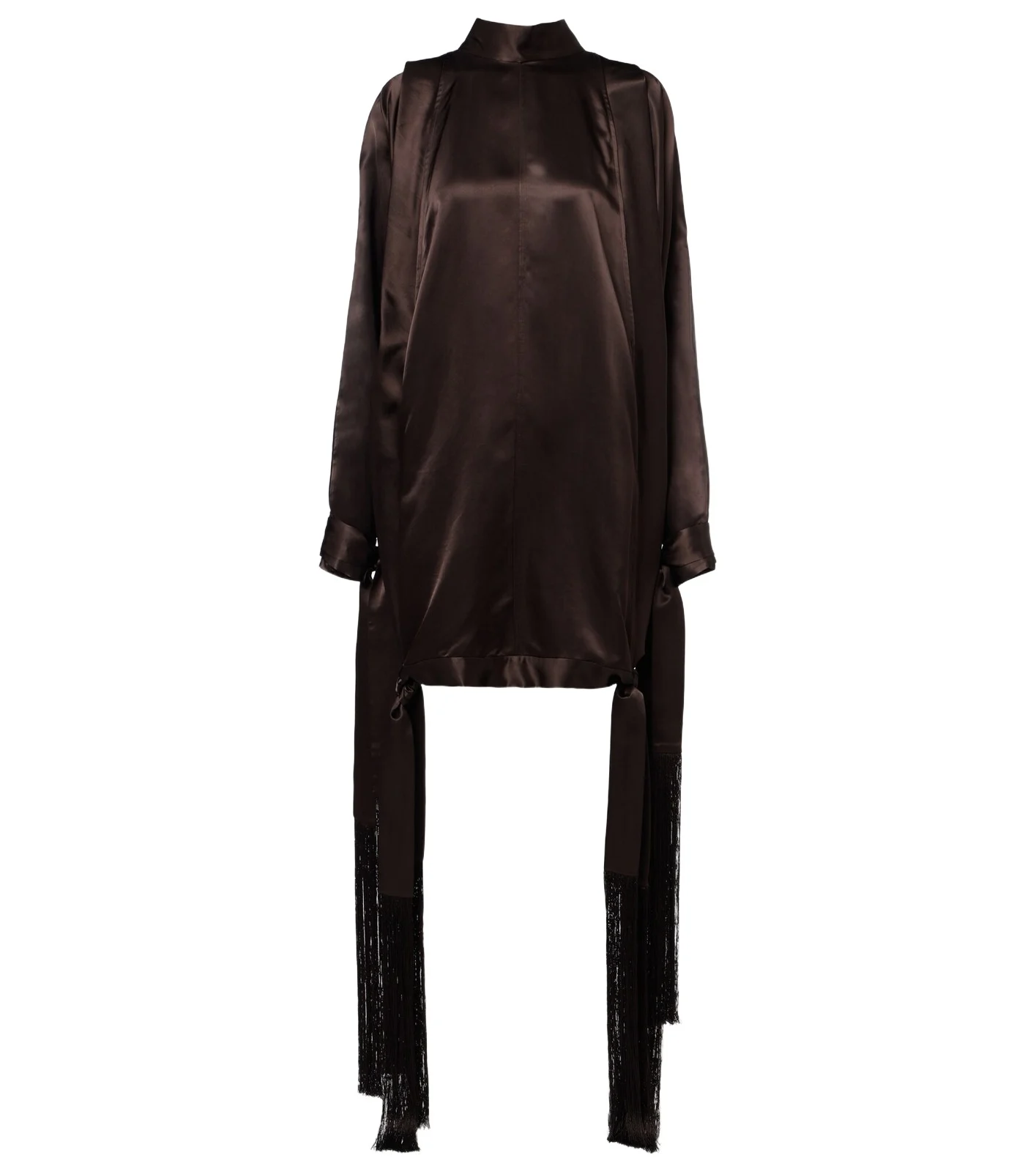 Fringed satin minidress