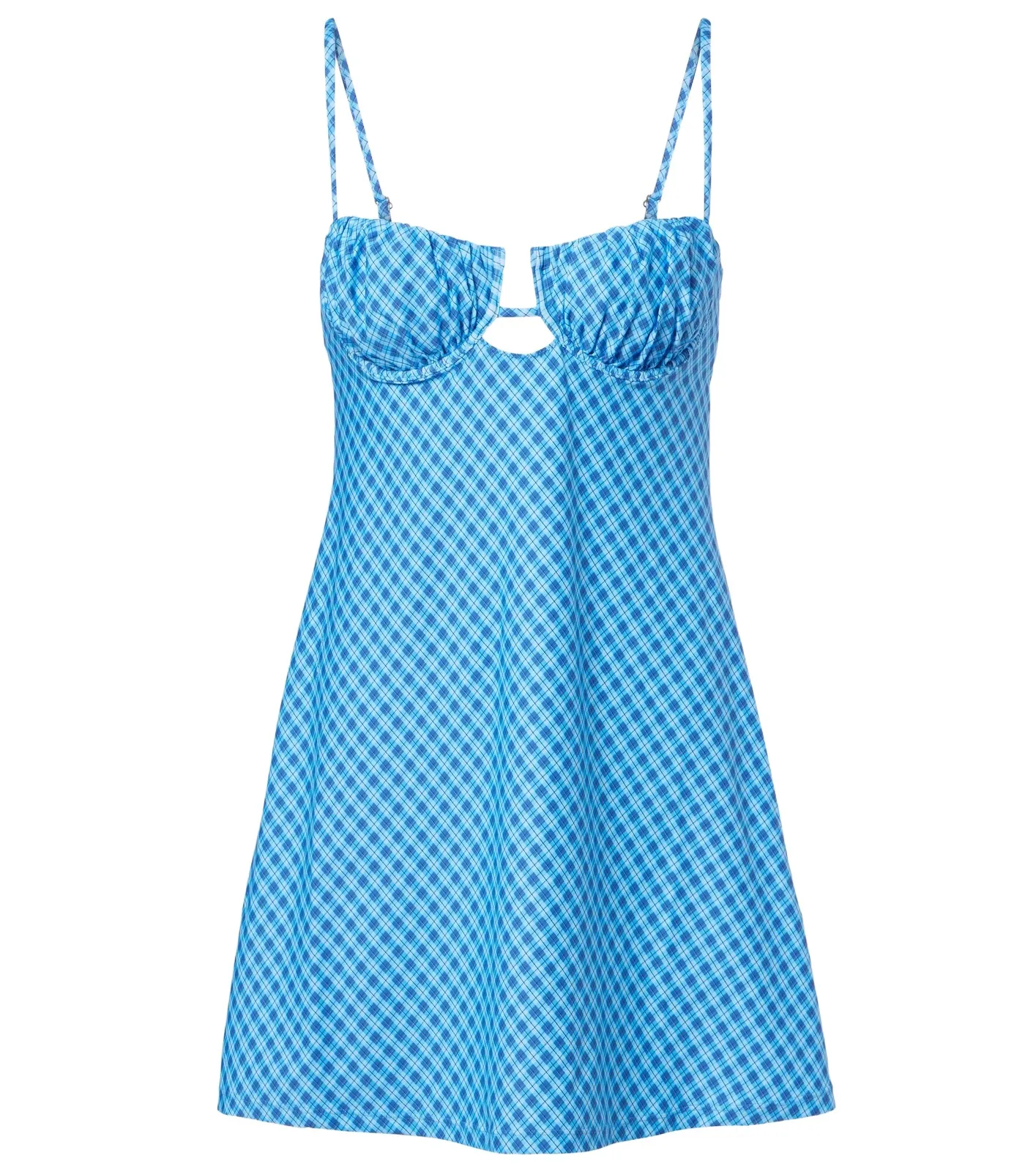 Petal plaid minidress