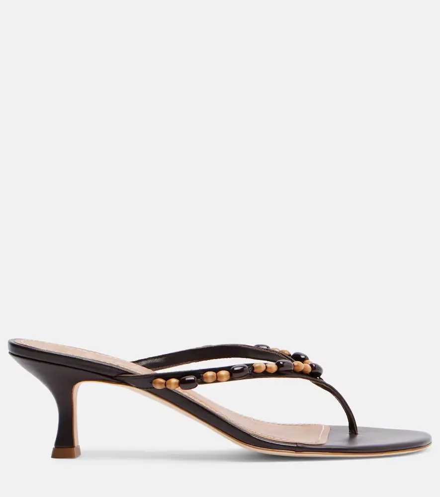 Staud Freja beaded leather thong sandals | Thumbnail 4 Staud Freja beaded leather thong sandals | Thumbnail 4