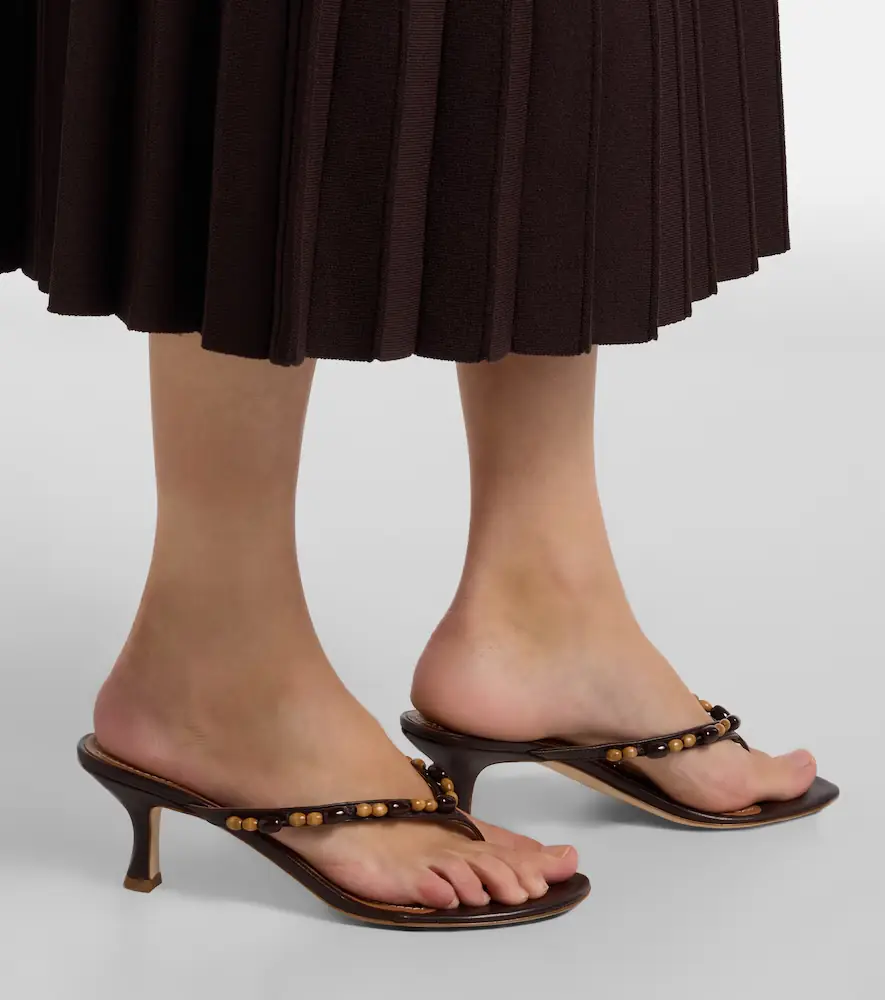 Staud Freja beaded leather thong sandals | Thumbnail 6 Staud Freja beaded leather thong sandals | Thumbnail 6