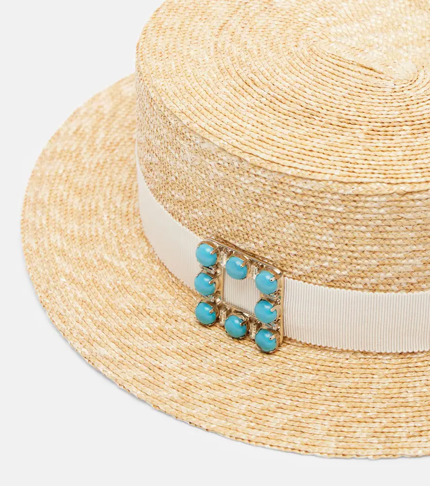 Roger Vivier Très Vivier straw boater hat | Thumbnail 2