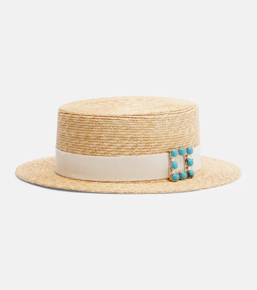 Roger Vivier Très Vivier straw boater hat | Thumbnail 3