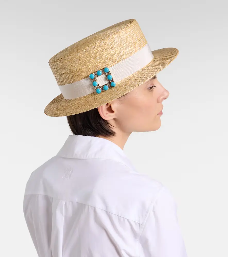 Roger Vivier Très Vivier straw boater hat | Thumbnail 4