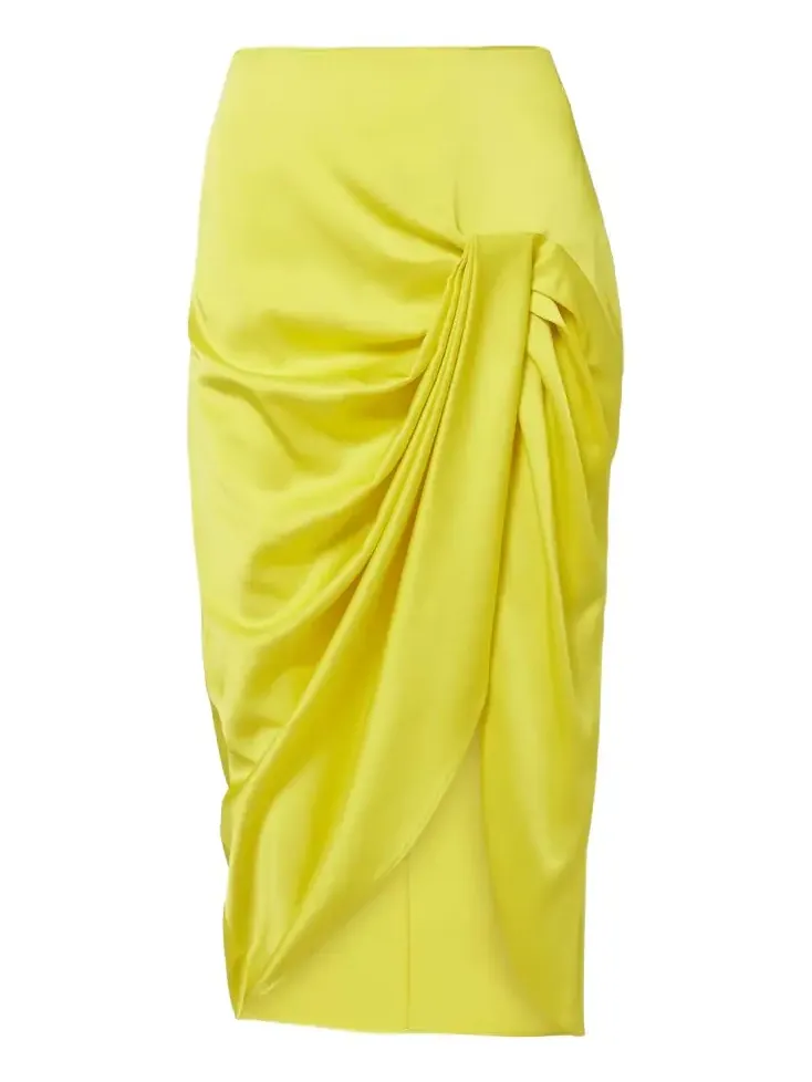 Draped satin pencil skirt Draped satin pencil skirt