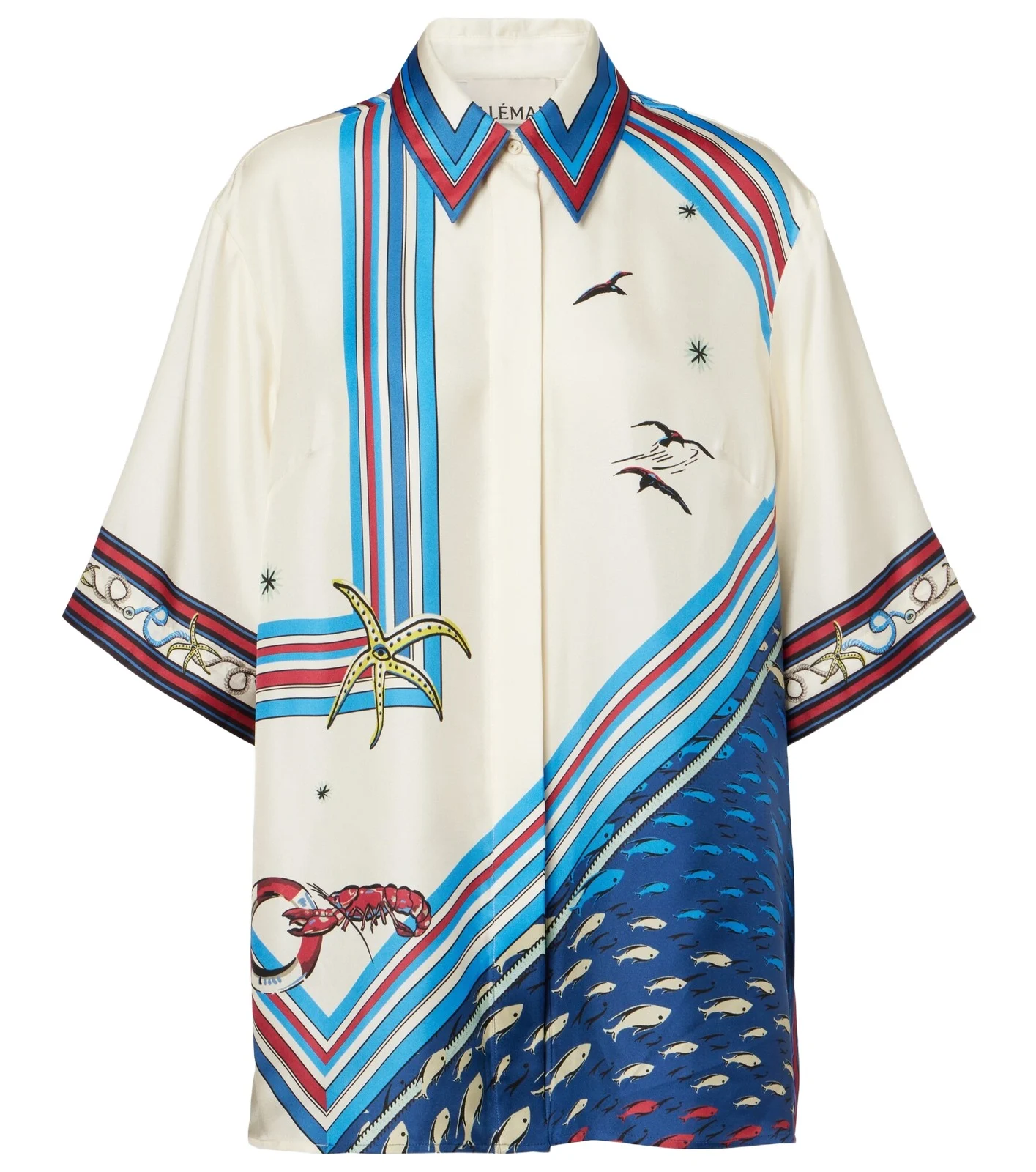 Alémais Printed silk satin shirt