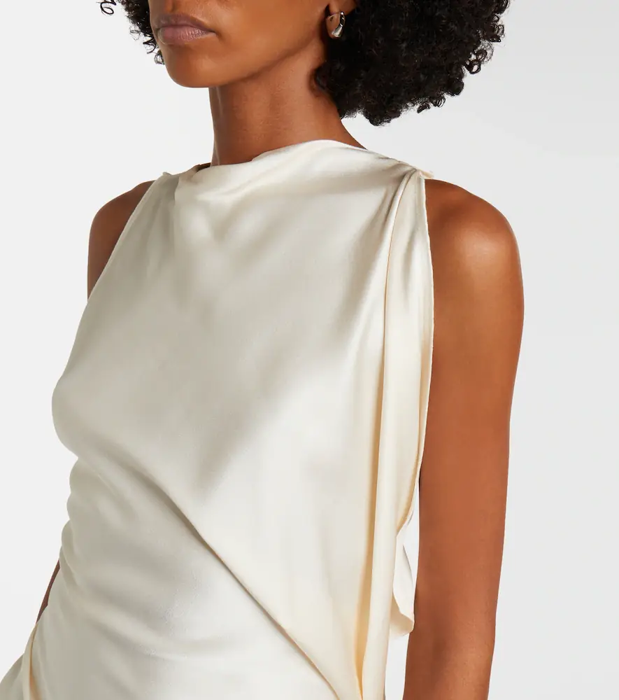 Victoria Beckham Kyra draped midi dress | Thumbnail 3 Victoria Beckham Kyra draped midi dress | Thumbnail 3