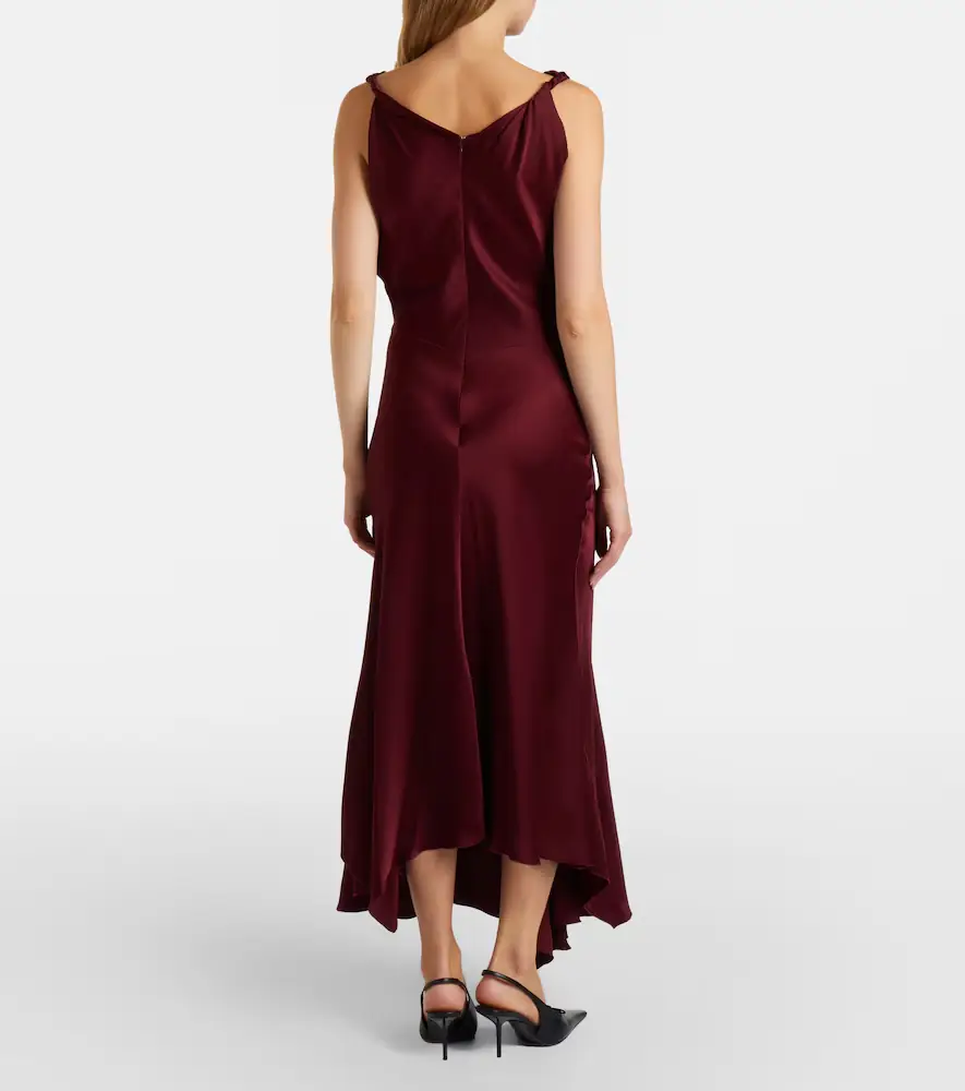 Victoria Beckham Posy draped satin midi dress | Thumbnail 3
