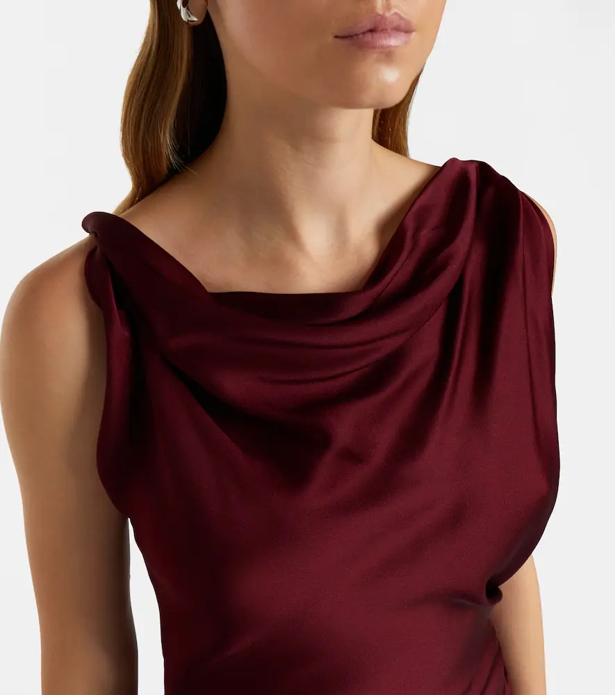 Victoria Beckham Posy draped satin midi dress | Thumbnail 4