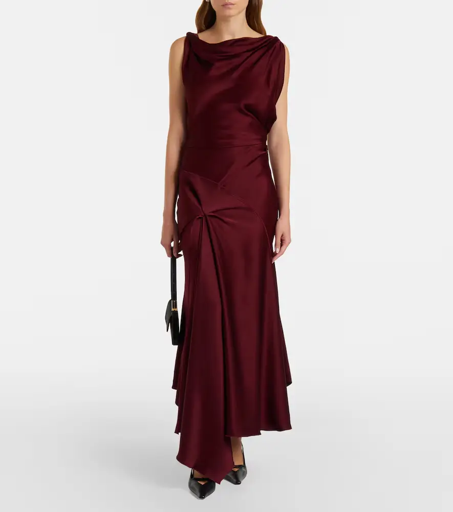 Victoria Beckham Posy draped satin midi dress | Thumbnail 5