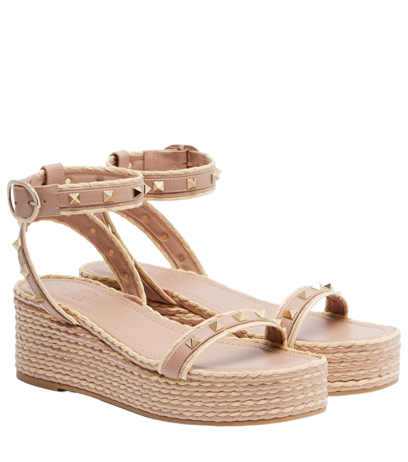 Rockstud leather platform sandals Rockstud leather platform sandals