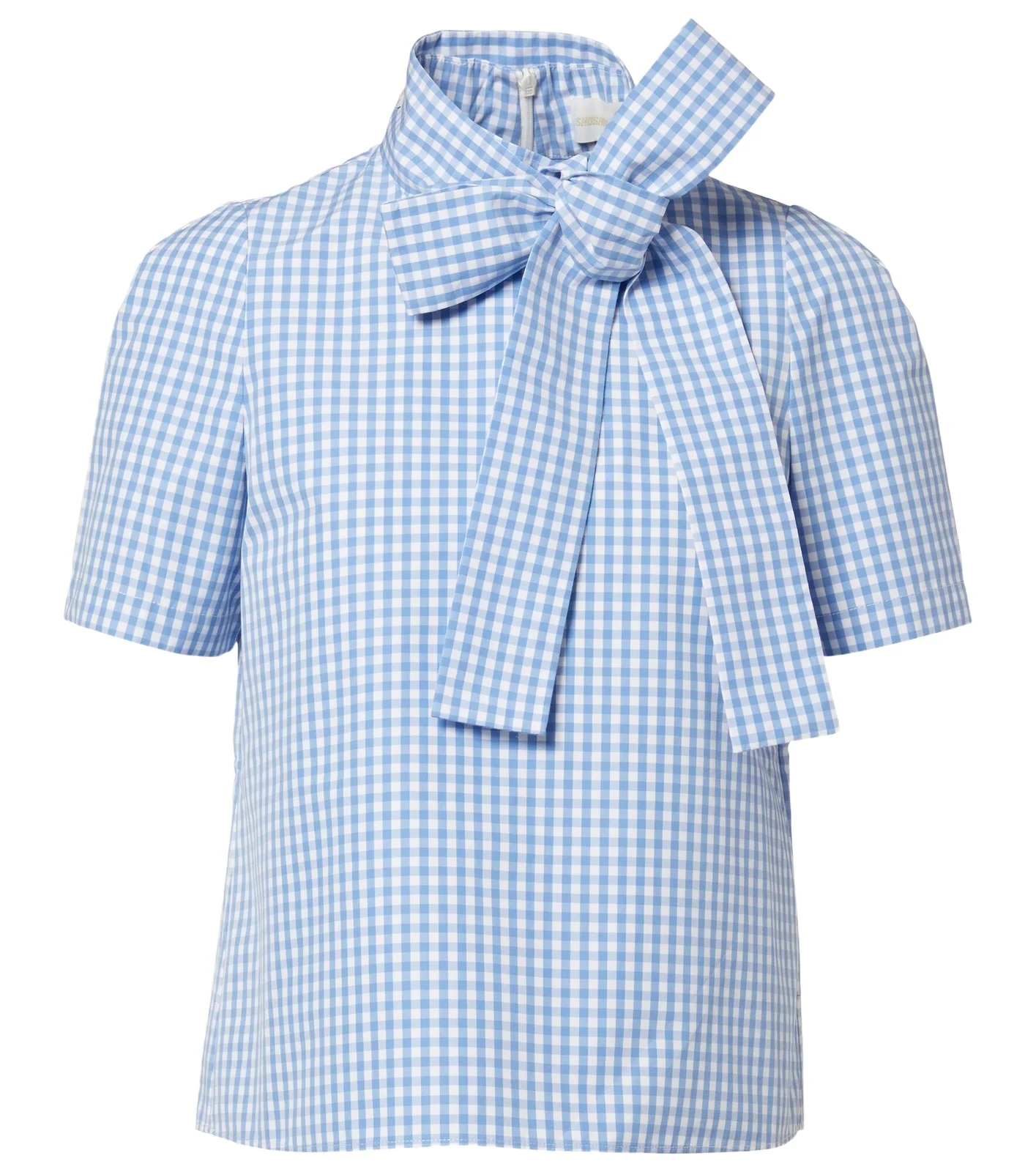 Bow-detail gingham cotton top Bow-detail gingham cotton top