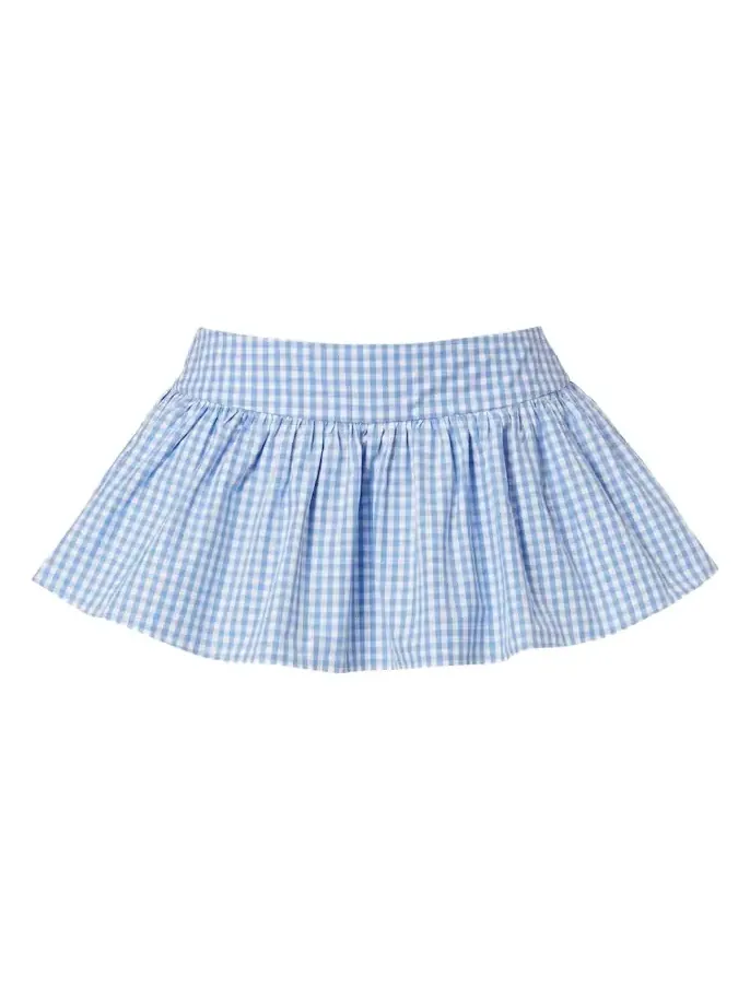 SHUSHU/TONG Gathered gingham cotton skort
