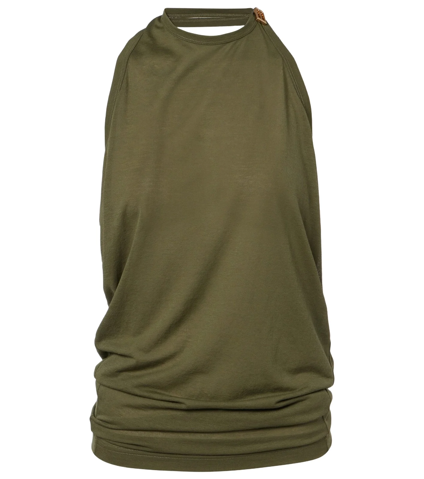 Draped cotton-blend top