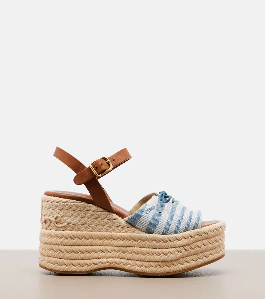 Chloe Chloé Isla striped canvas espadrille wedges | Thumbnail 3 Chloe Chloé Isla striped canvas espadrille wedges | Thumbnail 3