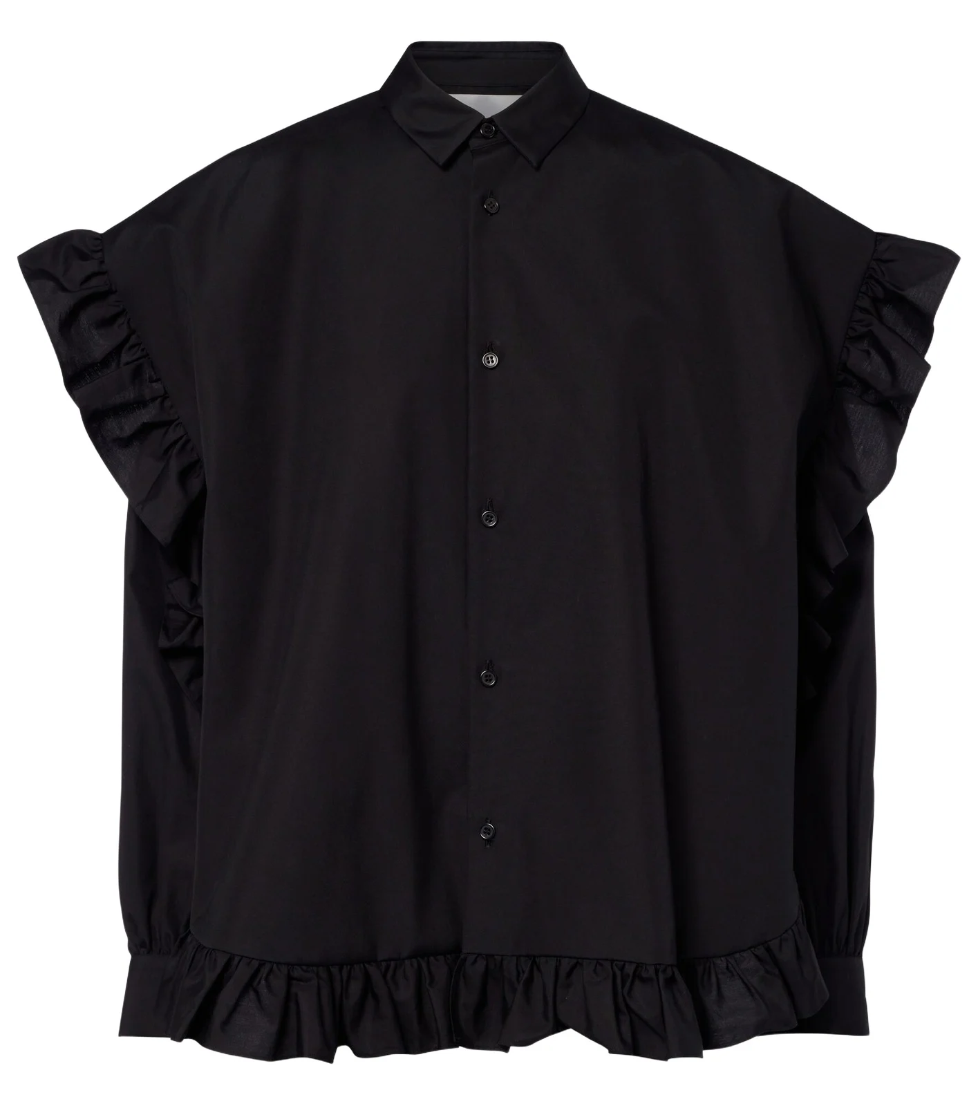 Ruffled cotton blouse