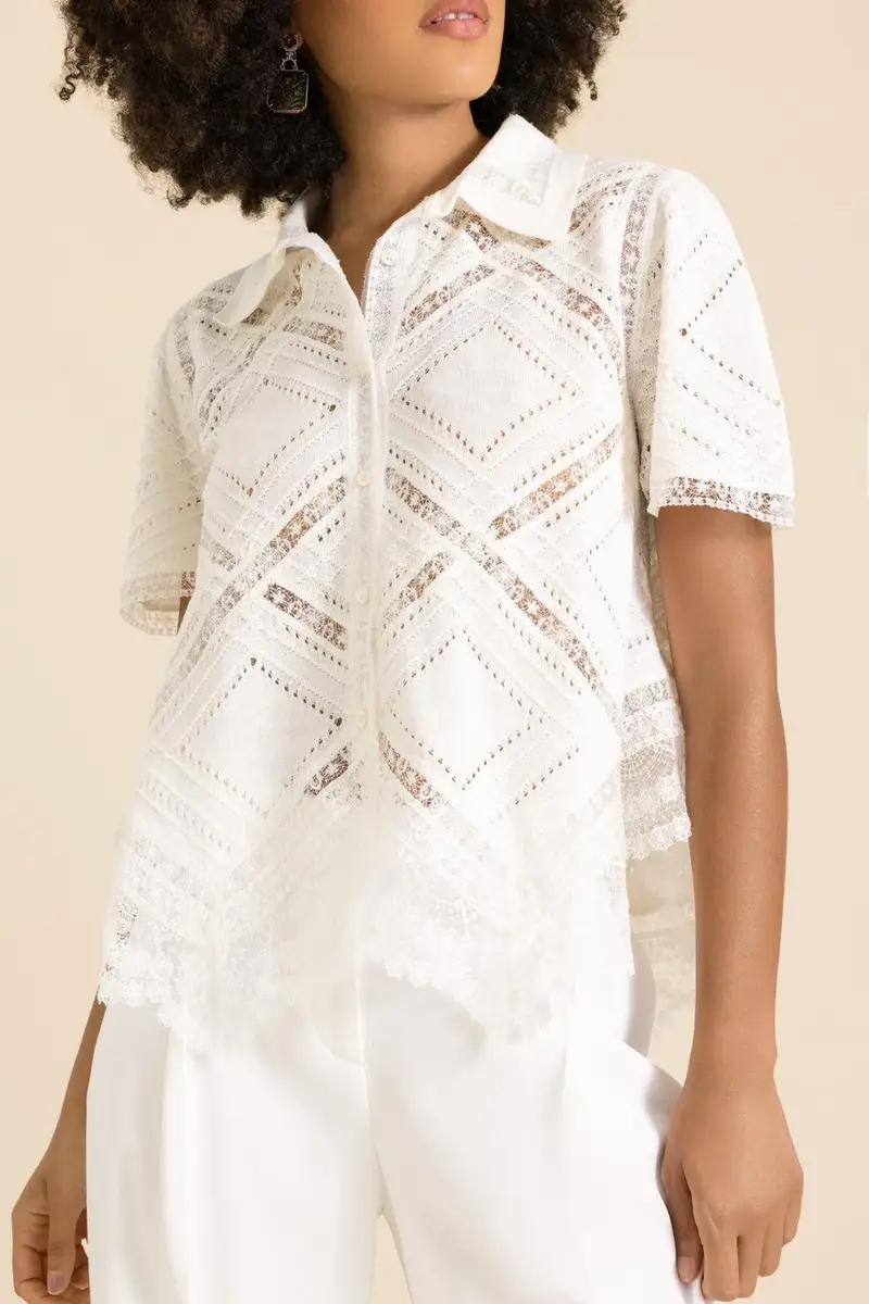 ERMANNO SCERVINO Short Sleeve Knit Shirt | Thumbnail 2