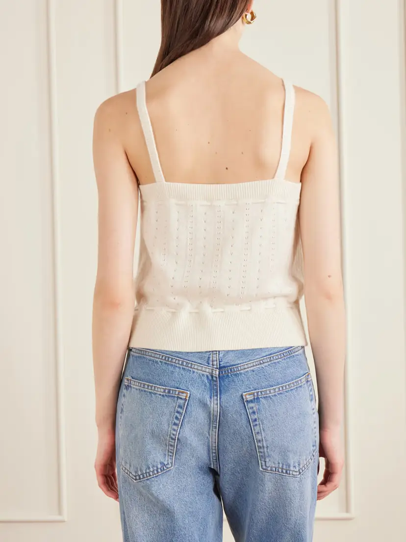 Frame Charm Knotted Knit Cashmere Tank | Thumbnail 4 Frame Charm Knotted Knit Cashmere Tank | Thumbnail 4