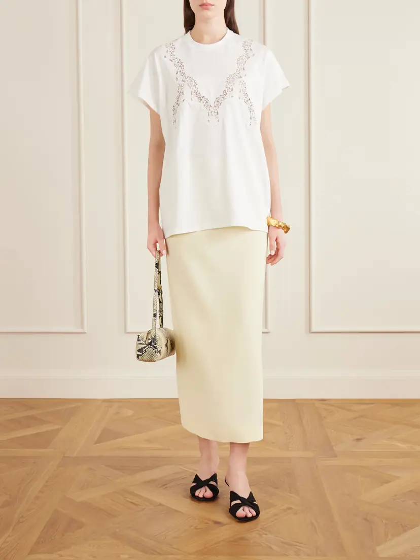 Stella McCartney Lace-trimmed Cotton-jersey T-shirt | Thumbnail 2 Stella McCartney Lace-trimmed Cotton-jersey T-shirt | Thumbnail 2