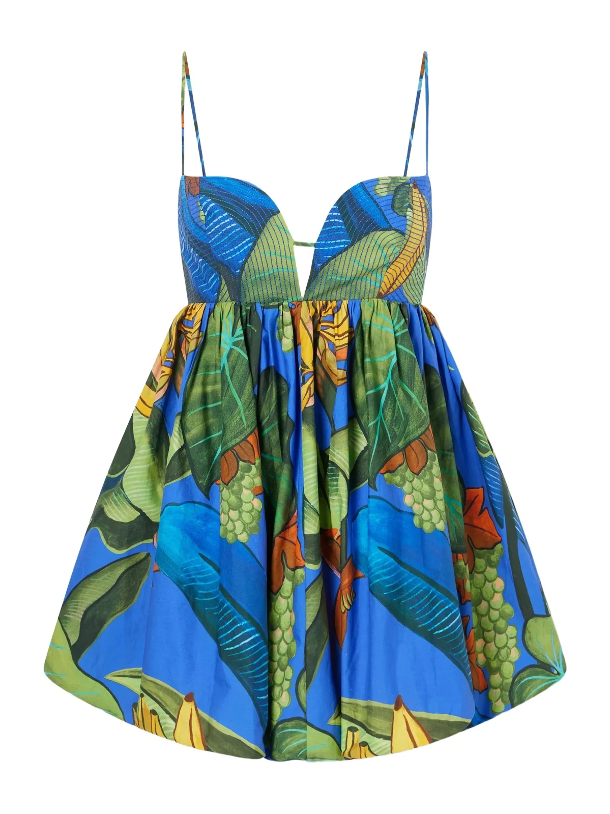 Banana Grapes Printed Linen-blend Mini Dress