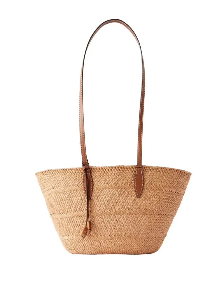 Hunting Season Trapeze Basket Leather-trimmed Raffia Tote | Image 1 Hunting Season Trapeze Basket Leather-trimmed Raffia Tote | Image 1