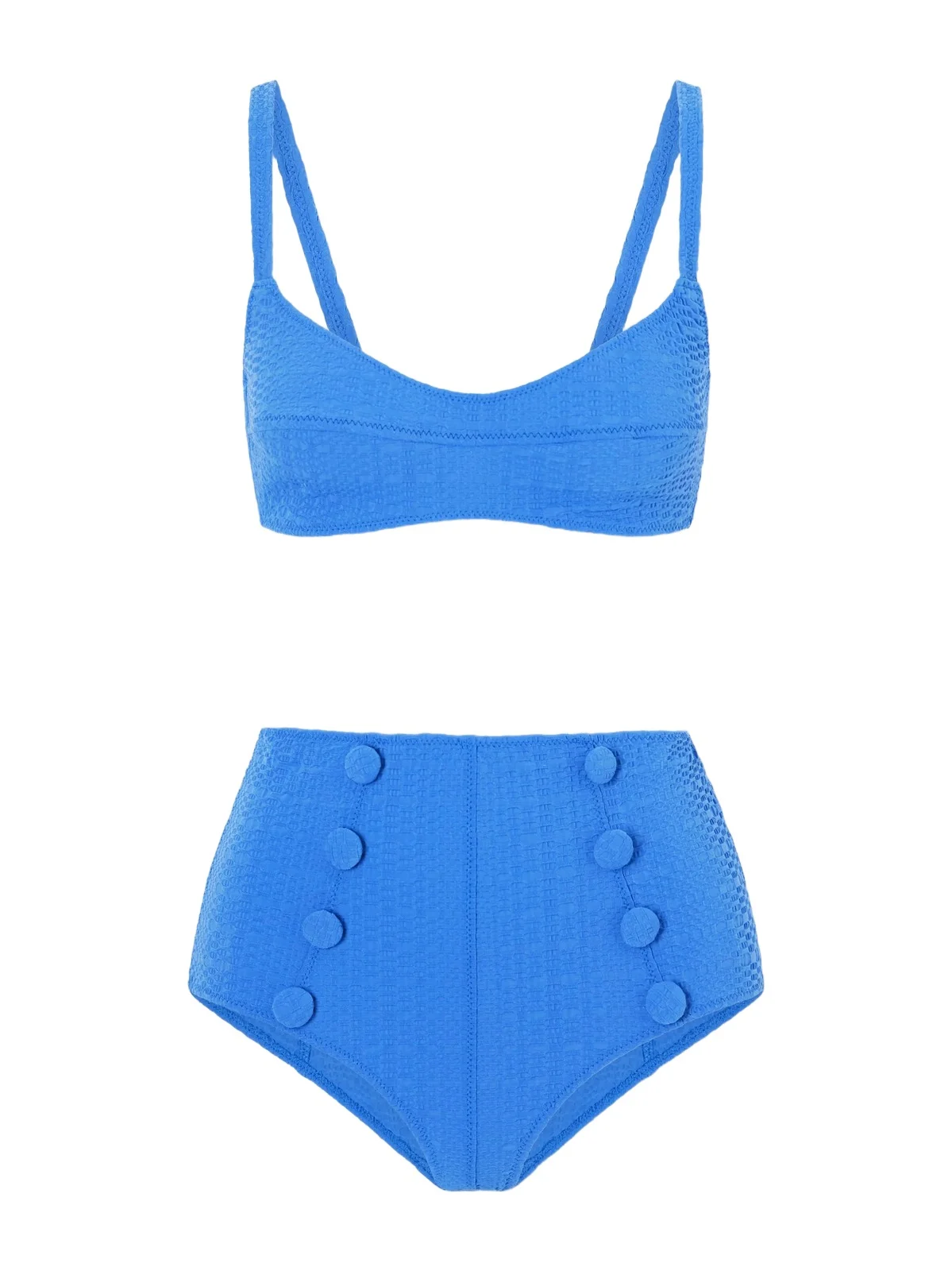 Button-embellished Seersucker Balconette Bikini Button-embellished Seersucker Balconette Bikini