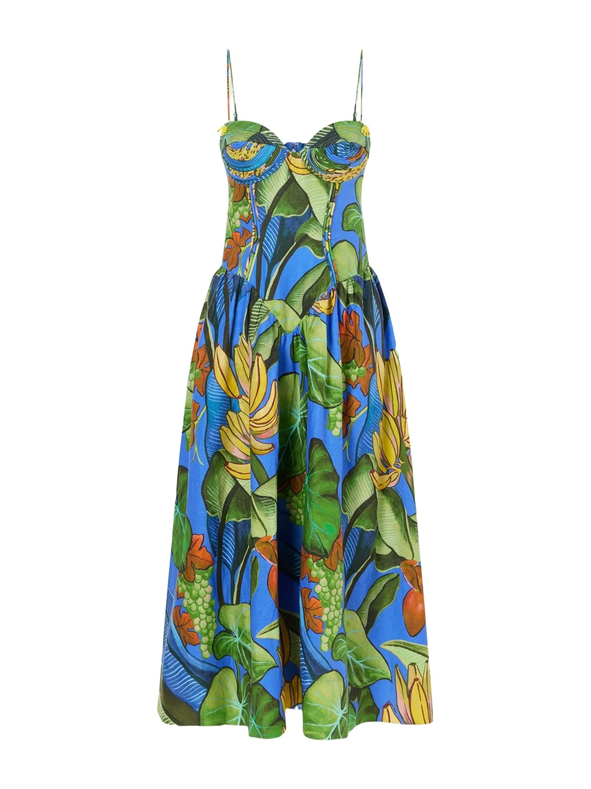 Banana Grapes Printed Linen-blend Midi Dress Banana Grapes Printed Linen-blend Midi Dress