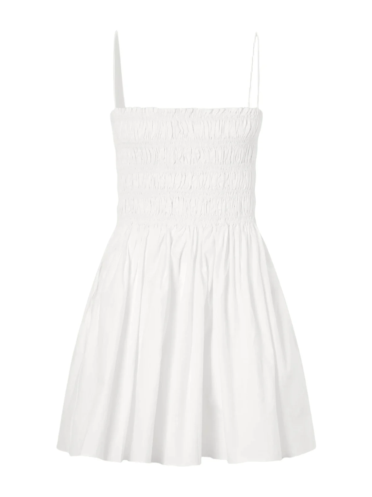 Shirred Cotton Mini Dress Shirred Cotton Mini Dress
