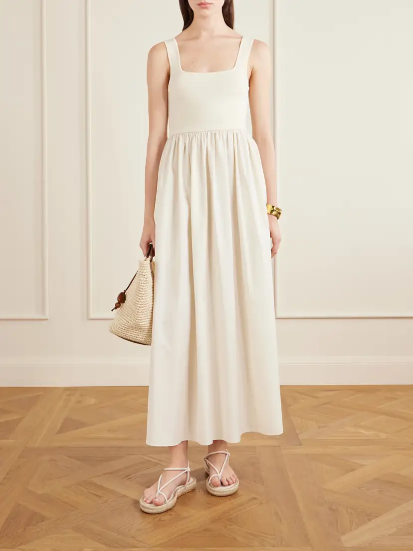 Matteau Cotton-poplin And Stretch-knit Maxi Dress | Thumbnail 2 Matteau Cotton-poplin And Stretch-knit Maxi Dress | Thumbnail 2