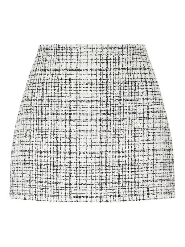 Checked Cotton-blend Tweed Mini Skirt