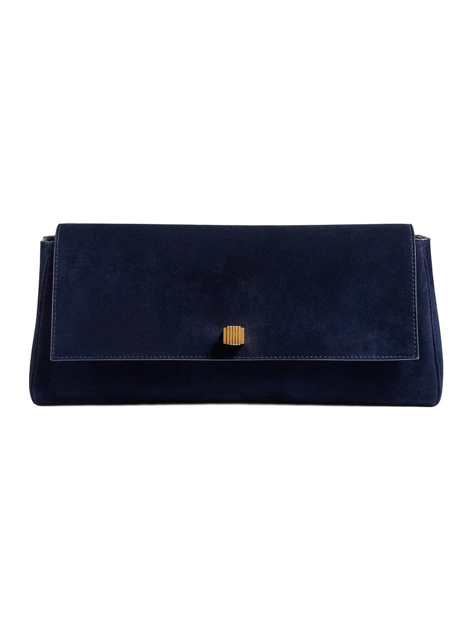 Audrey Clutch In Midnight Suede Audrey Clutch In Midnight Suede