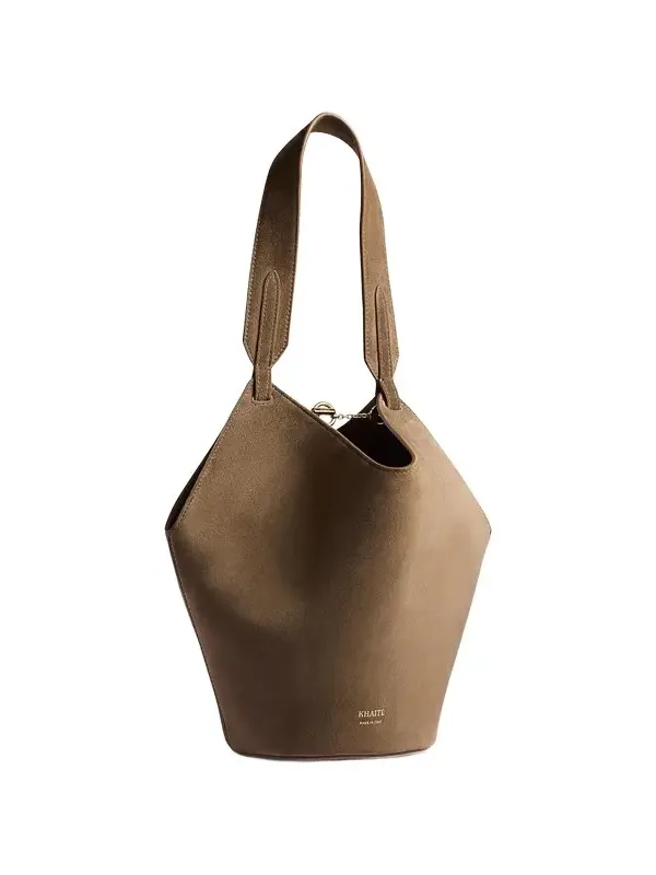 Khaite Mini Lotus Tote In Cedar Suede