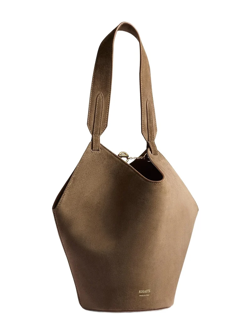 Mini Lotus Tote In Cedar Suede
