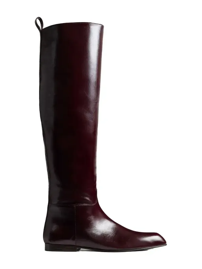 Colt Knee-High Boot In Bordeaux Glazed Leather Colt Knee-High Boot In Bordeaux Glazed Leather