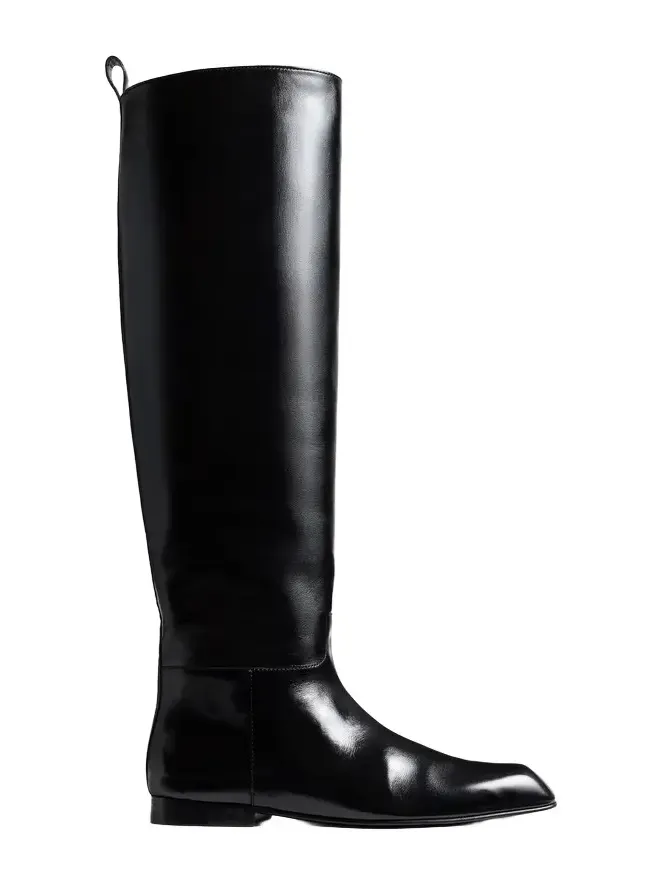 Colt Knee-High Boot In Black Glazed Leather Colt Knee-High Boot In Black Glazed Leather
