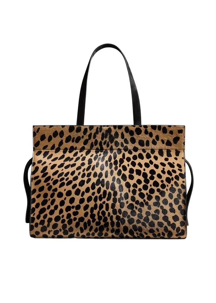 Khaite Crosby Bag In Hyena Print Haircalf